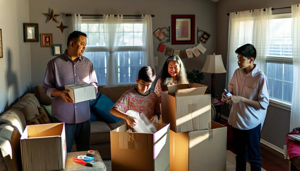 Family Packing And Preparing For An Interstate Move From Irving, TX
